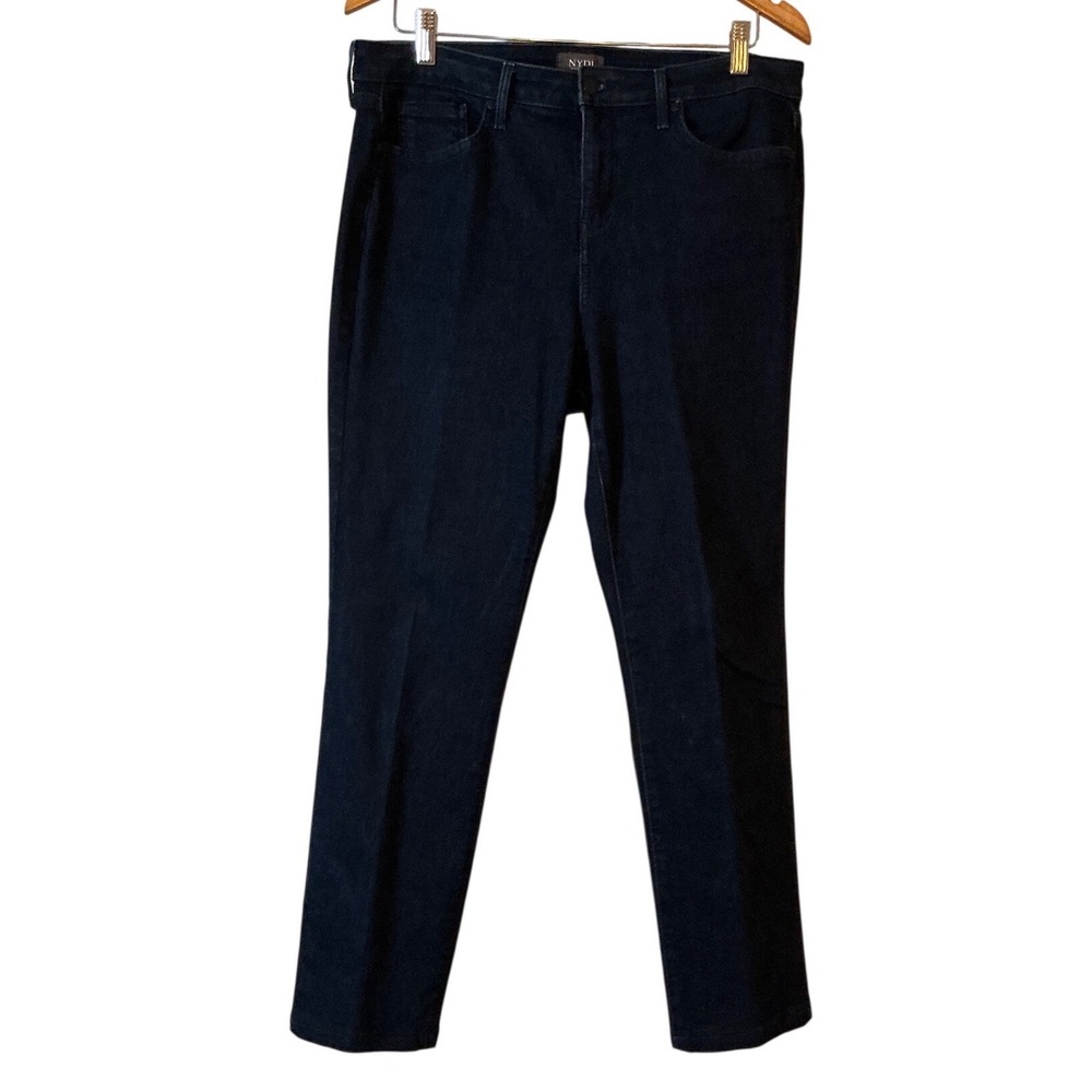 NYDJ Sheri Slim Dark Wash Lift Tuck Technology Jeans Womens 12 Indigo‎ Denim